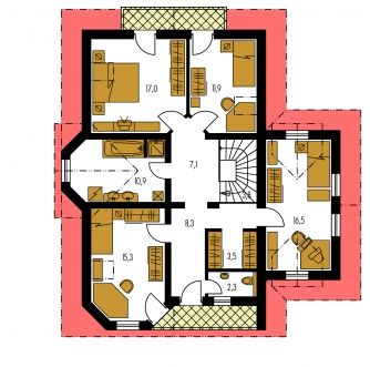 Floor plan of second floor - KLASSIK 148